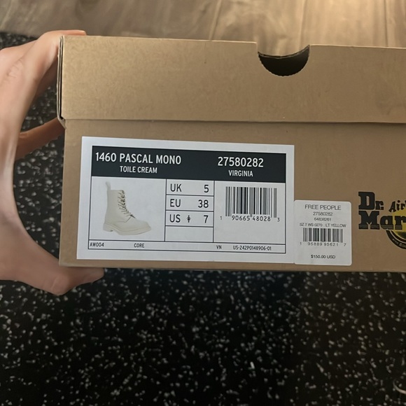 Dr. Martens 1460 Mono Lace-Up Boots - Toile Cream WITH BOX - Picture 8 of 8